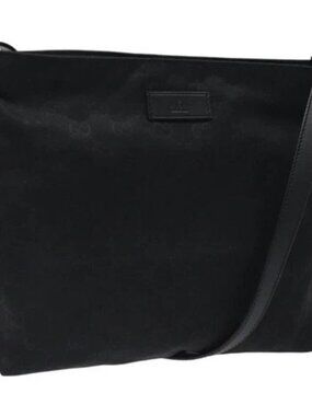 GUCCI GG Canvas Shoulder Bag Nylon Black